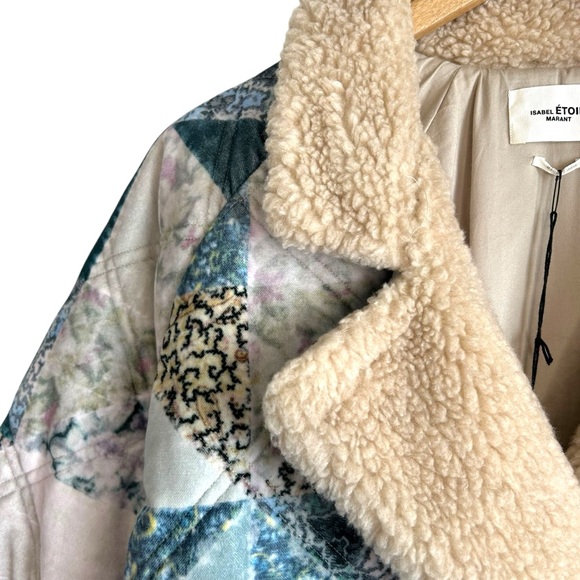 ISABEL MARANT ETOILE Maceio Patchwork Sherpa Coat - Picture 8 of 11